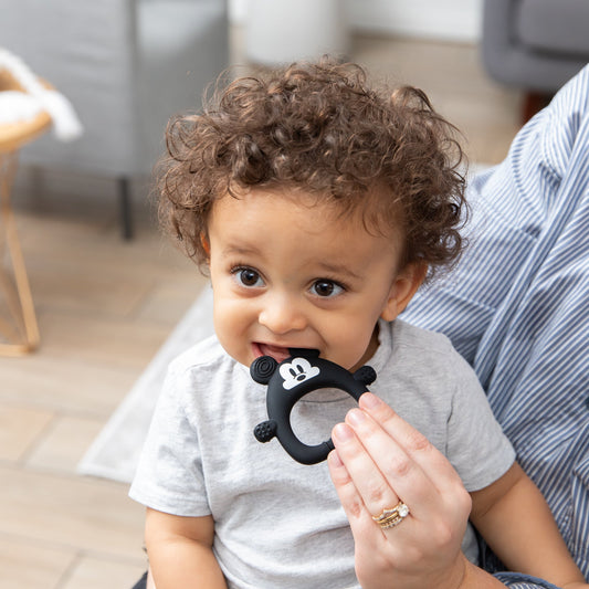 Bumkins Trusted | Silicone Sensory Teether for Babies, Disney Mickey Mouse