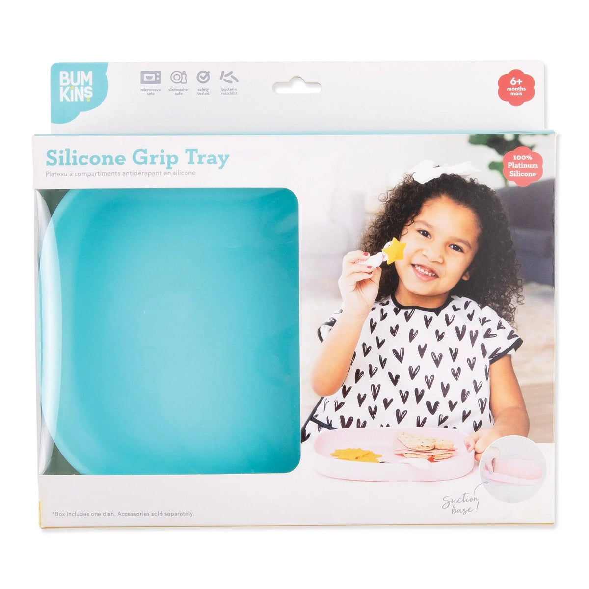 Bumkins Recommended | Non-Toxic Silicone Kids Plate For Growing Appetites in Blue