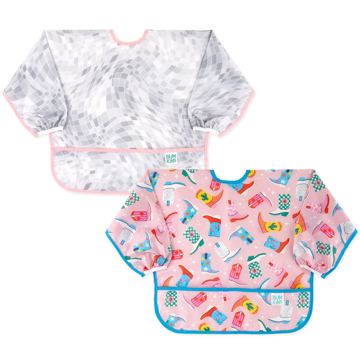 Bumkins Latest | Sleeved Bib 2 Pack: Disco Boots