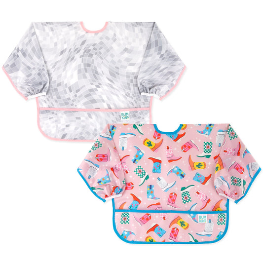 Bumkins Latest | Sleeved Bib 2 Pack: Disco Boots