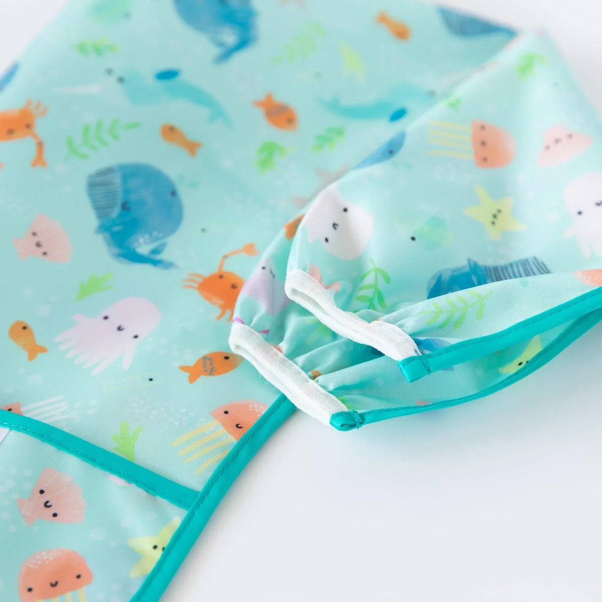 Bumkins Value | Ocean Theme Sleeved Bib For Meals At Home or On-The-Go