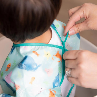Bumkins Value | Ocean Theme Sleeved Bib For Meals At Home or On-The-Go