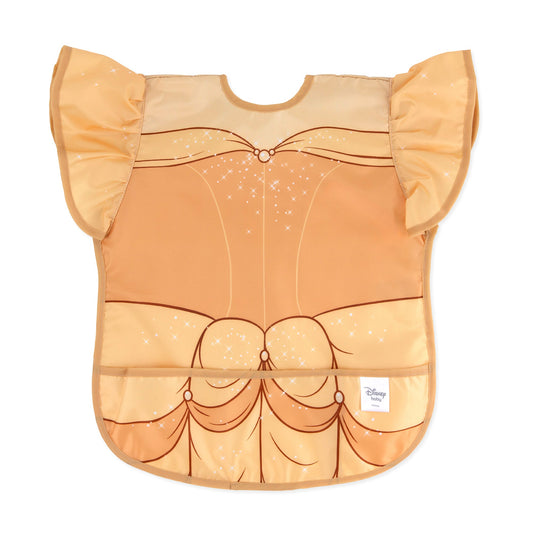 Bumkins Quality | Disney Princess Ruffle Apron Bib, Belle | Stain-Resistant