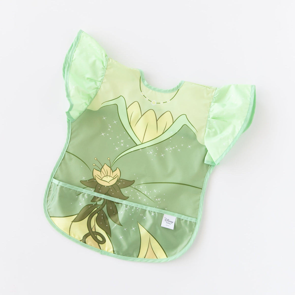 Bumkins Essential | Disney Princess Tiana Apron Bib, Ruffled, Waterproof