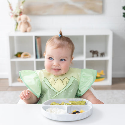 Bumkins Essential | Disney Princess Tiana Apron Bib, Ruffled, Waterproof
