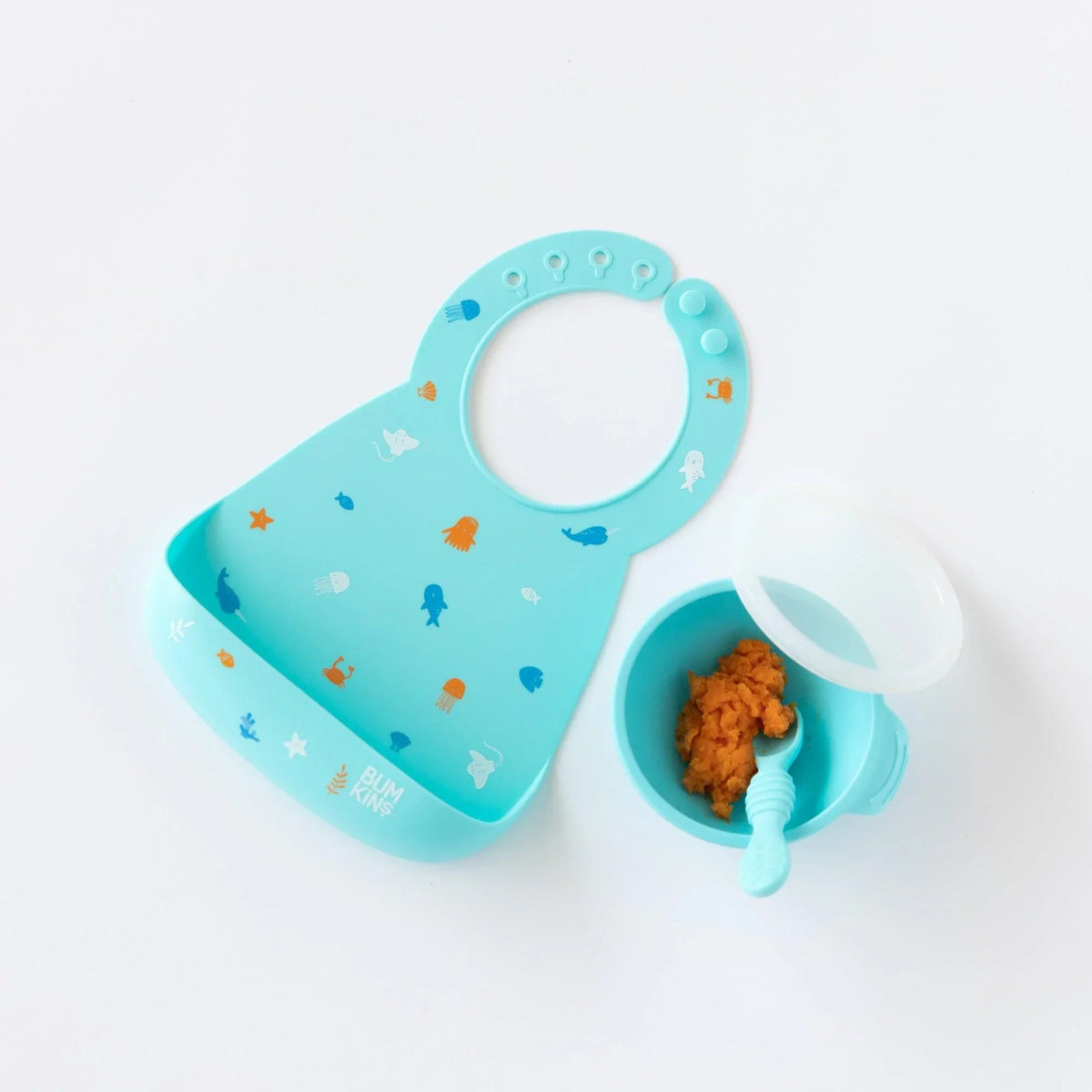 Bumkins Great Value | Silicone Bib 2 Pack: Ocean Life and Camp Gear