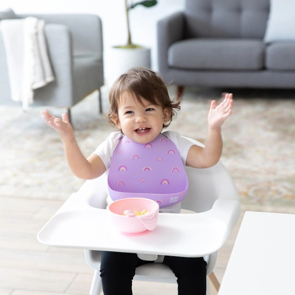 Bumkins Quality | Silicone Bib 2 Pack: Hearts and Rainbows