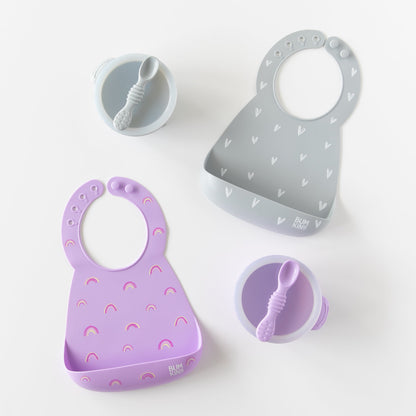 Bumkins Quality | Silicone Bib 2 Pack: Hearts and Rainbows