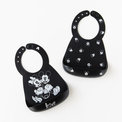 Bumkins Premium | Silicone Bib 2 Pack: Mickey and Minnie Mouse
