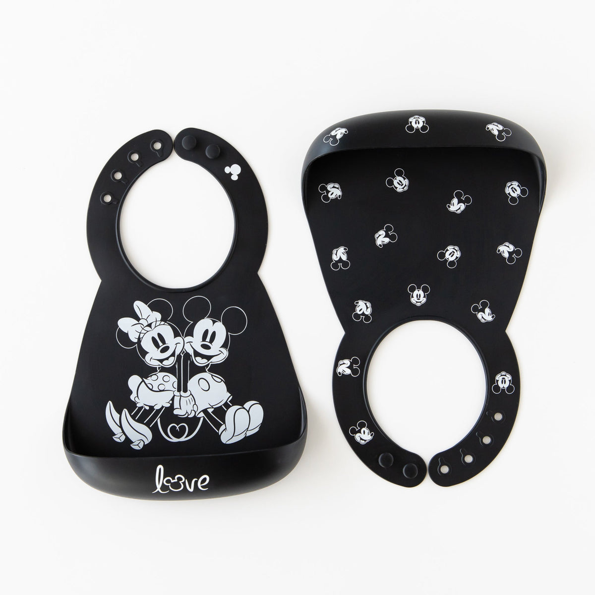 Bumkins Premium | Silicone Bib 2 Pack: Mickey and Minnie Mouse