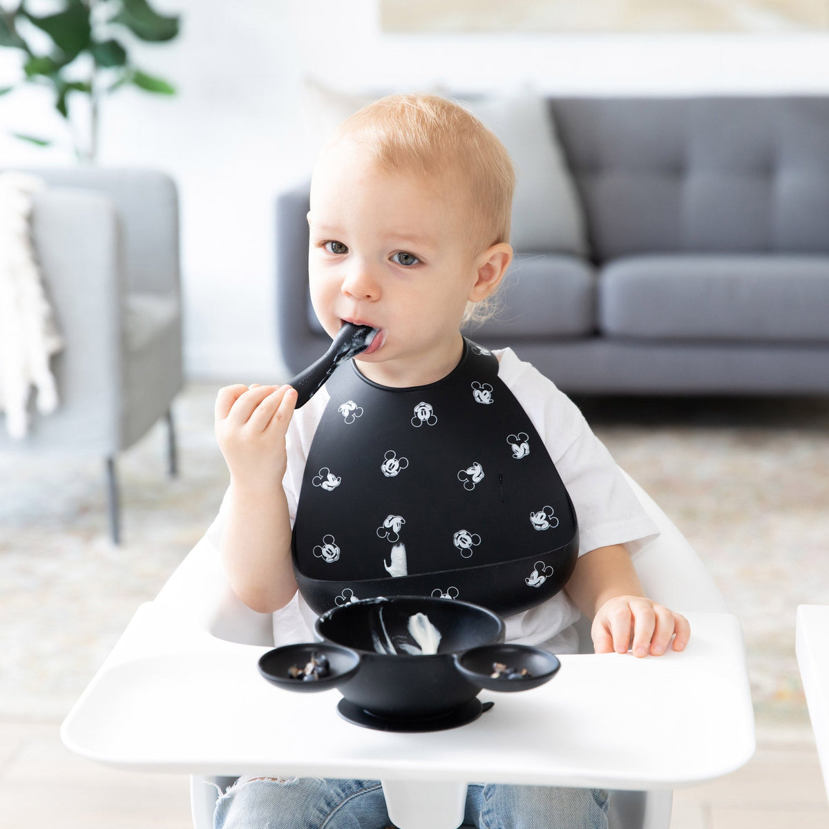 Bumkins Premium | Silicone Bib 2 Pack: Mickey and Minnie Mouse