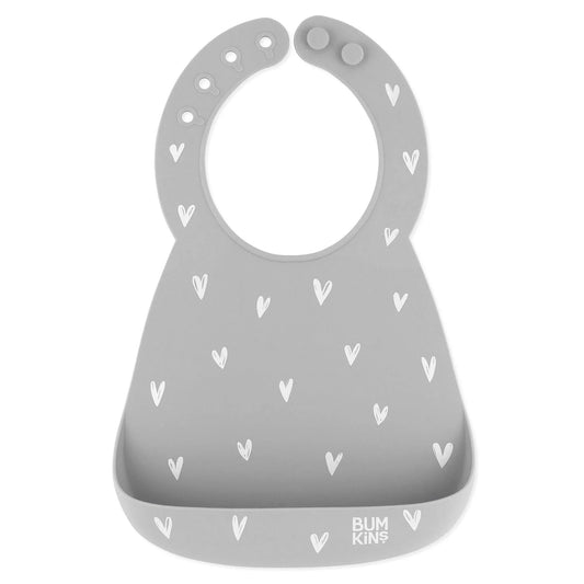 Bumkins Signature | Hearts Silicone Baby Bib 6-24 mos | XOXO Collection