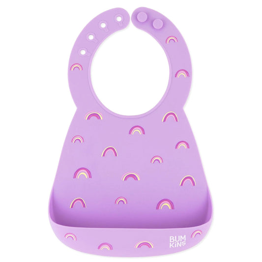 Bumkins Featured | Cute Rainbow Silicone Bibs That Catch Food 6-24 mos