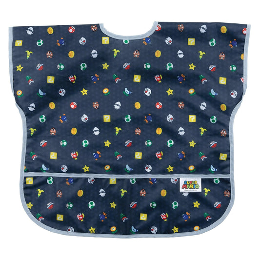 Bumkins Value | Short Sleeved Bib Ft. Waterproof Super Mario Fabric