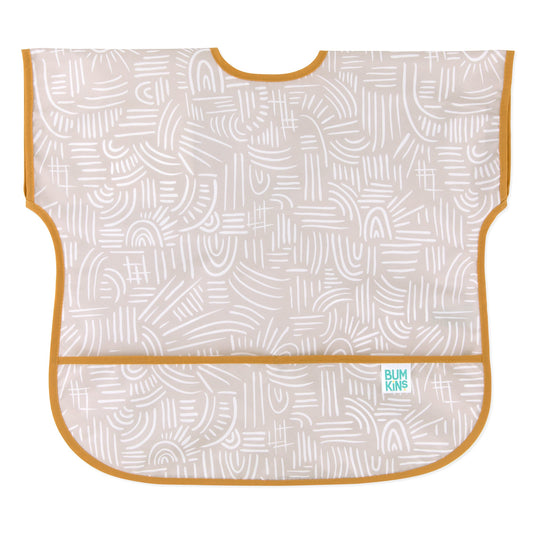 Bumkins Smart Buy | Neutral Boho Short Sleeve Junior Bib For Toddlers 1-3 yrs