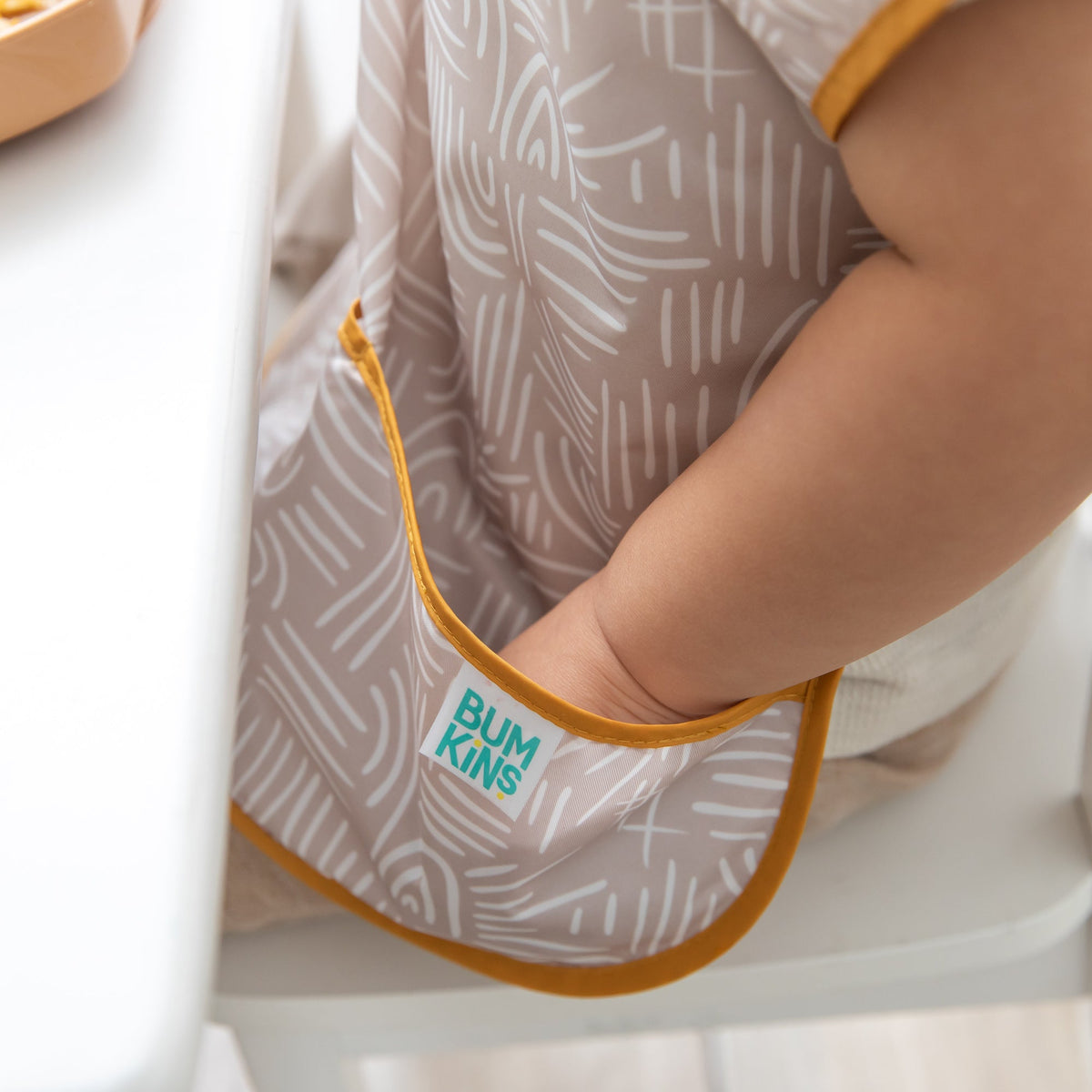 Bumkins Smart Buy | Neutral Boho Short Sleeve Junior Bib For Toddlers 1-3 yrs