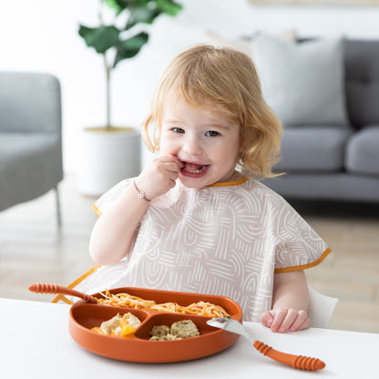Bumkins Smart Buy | Neutral Boho Short Sleeve Junior Bib For Toddlers 1-3 yrs