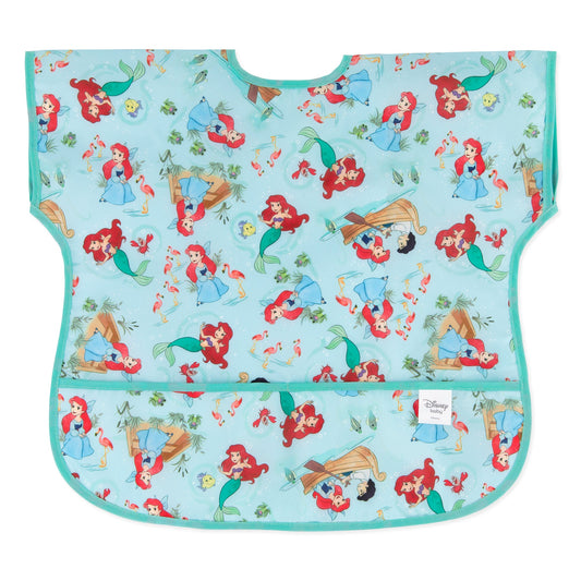 Bumkins Premium | Disney Princess Ariel Short-Sleeved Toddler Bib | 1-3 Yrs