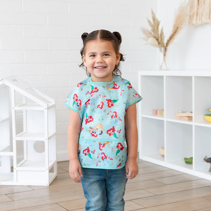 Bumkins Premium | Disney Princess Ariel Short-Sleeved Toddler Bib | 1-3 Yrs