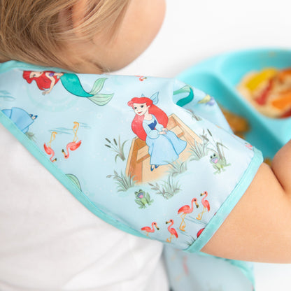 Bumkins Premium | Disney Princess Ariel Short-Sleeved Toddler Bib | 1-3 Yrs