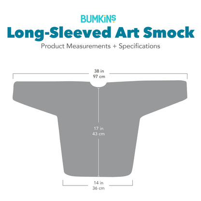 Bumkins Premium | Grounded Long-Sleeved Boho Art Smock, Waterproof Fabric