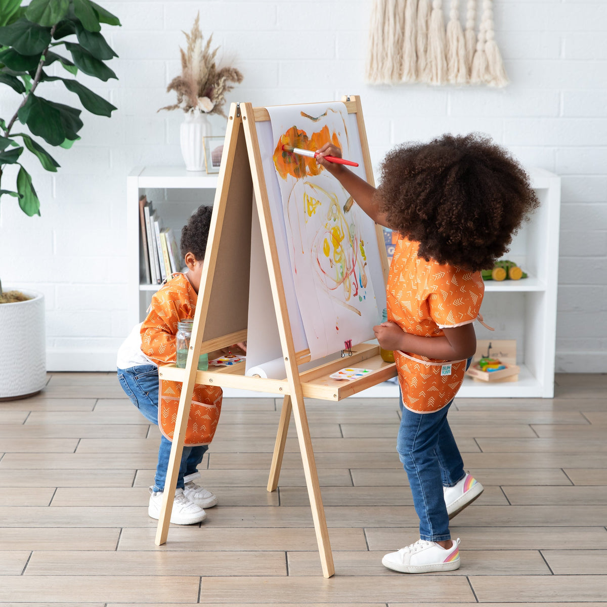 Bumkins Premium | Grounded Long-Sleeved Boho Art Smock, Waterproof Fabric