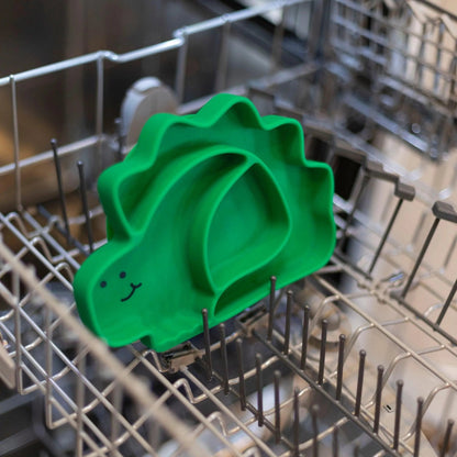 Bumkins Recommended | Silicone Suction Plate for Baby & Toddler - Dinosaur Baby