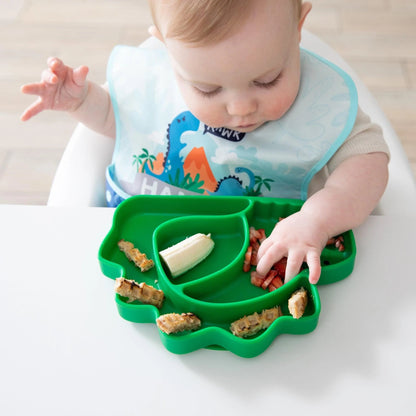 Bumkins Recommended | Silicone Suction Plate for Baby & Toddler - Dinosaur Baby