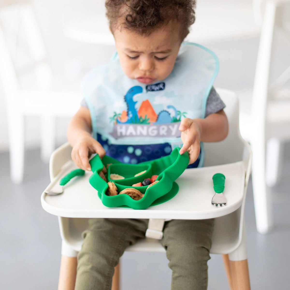 Bumkins Recommended | Silicone Suction Plate for Baby & Toddler - Dinosaur Baby