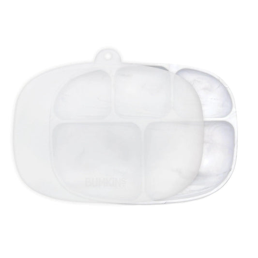 Bumkins Best Price | 5-Section Silicone Suction Plate with Lid for Baby & Toddler