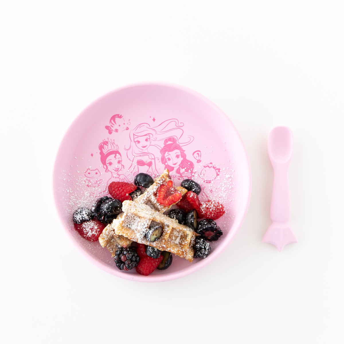 Bumkins Trending | Silicone Plate + Spoon Set for Infants, Disney Princess