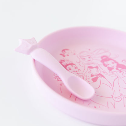 Bumkins Trending | Silicone Plate + Spoon Set for Infants, Disney Princess