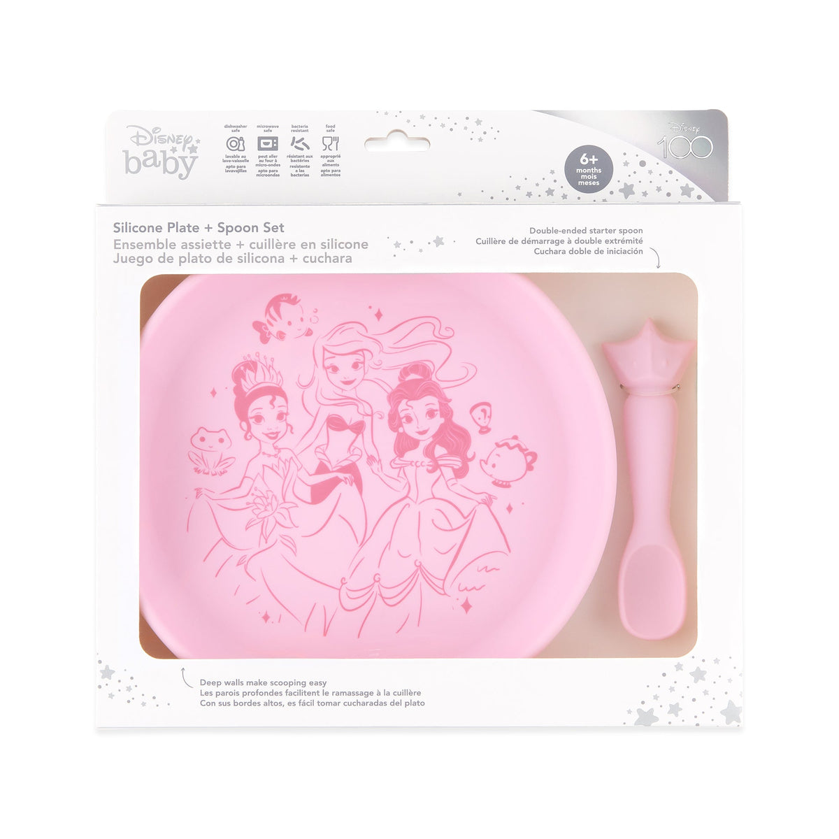 Bumkins Trending | Silicone Plate + Spoon Set for Infants, Disney Princess