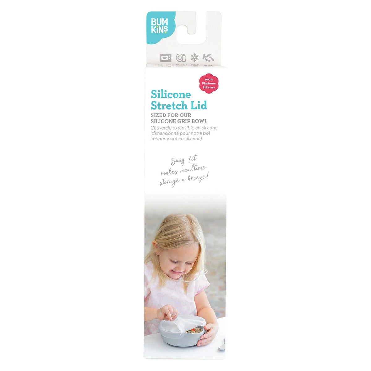 Bumkins Everyday | BPA-Free Silicone Reusable Stretch Lids For Toddler Bowls