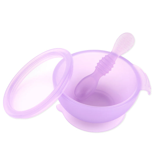 Bumkins Premium | Purple Jelly Silicone First Feeding Set for Babies