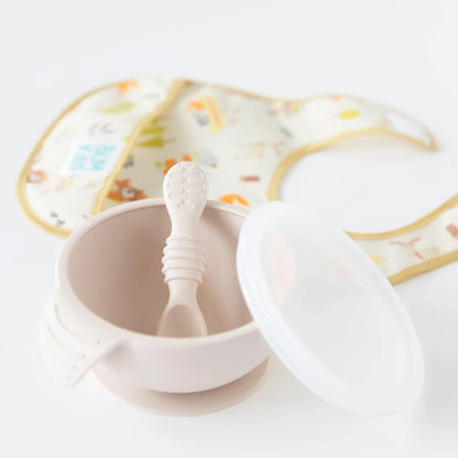 Bumkins Everyday | BPA-Free Silicone Baby Feeding Set with Bowl, Spoon & Lid