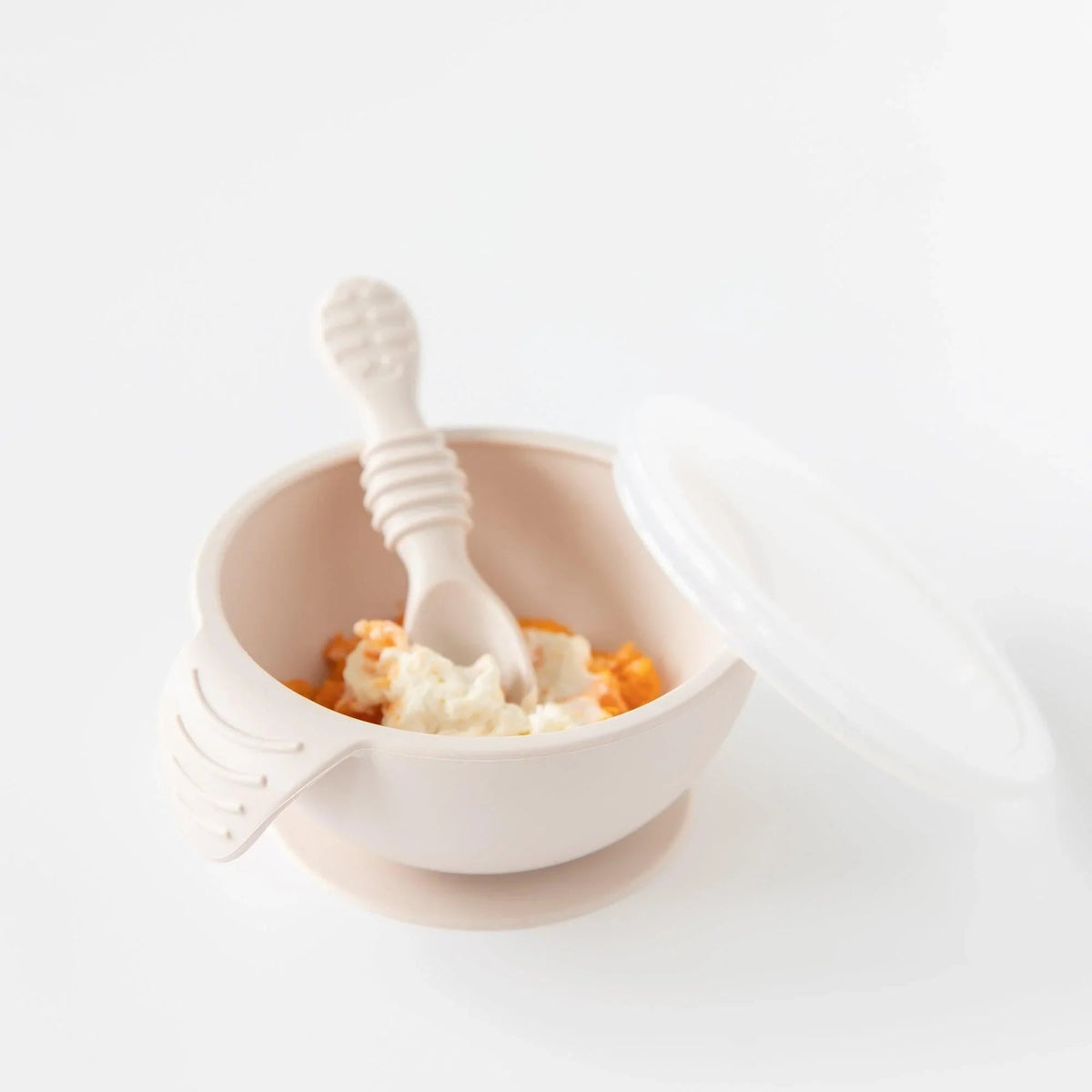 Bumkins Everyday | BPA-Free Silicone Baby Feeding Set with Bowl, Spoon & Lid