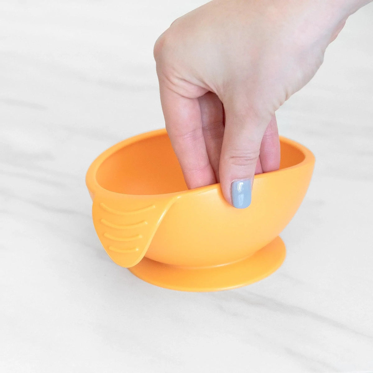 Bumkins Premium | Silicone Bowl and Spoon Set For Baby (+lid!) in Tangerine