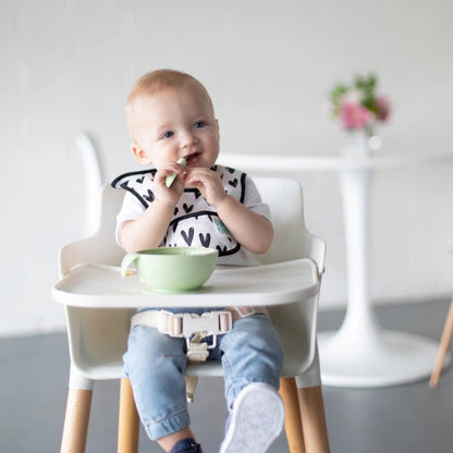 Bumkins Sale | Sage Silicone First Feeding Set | Baby Bowl, Spoon + Lid