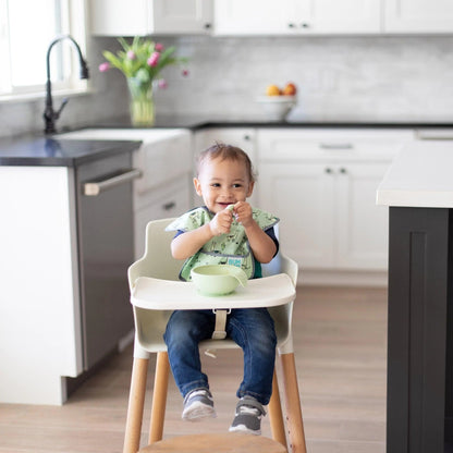 Bumkins Sale | Sage Silicone First Feeding Set | Baby Bowl, Spoon + Lid