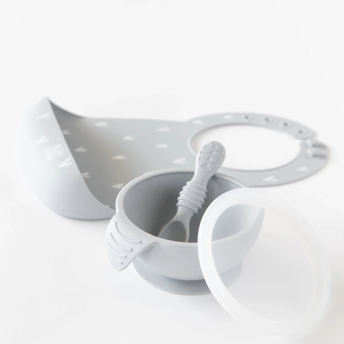 Bumkins Value | Silicone Suction First Feeding Set, Baby Bowl, Spoon and Lid Baby