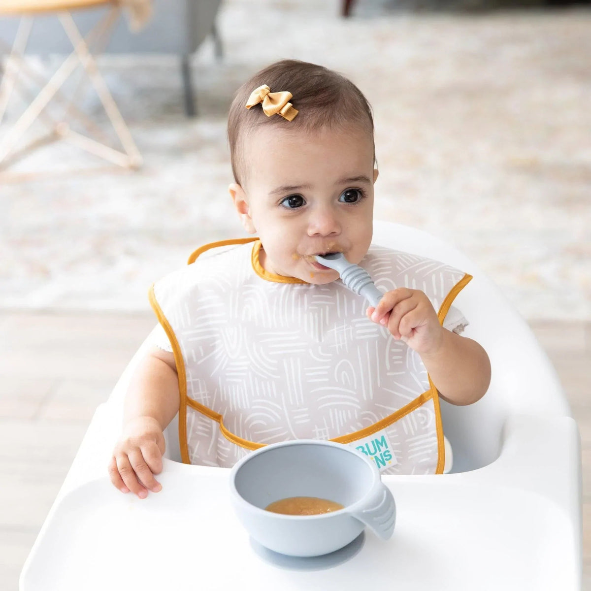 Bumkins Value | Silicone Suction First Feeding Set, Baby Bowl, Spoon and Lid Baby