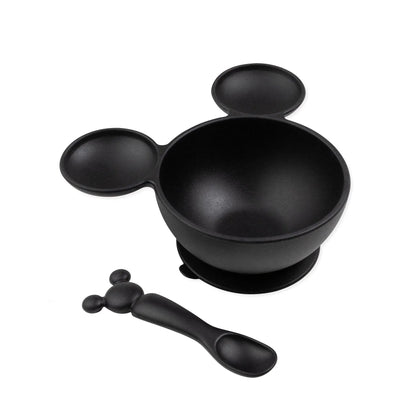 Bumkins Trending | Classic Black Disney Silicone First Feeding Set For Baby