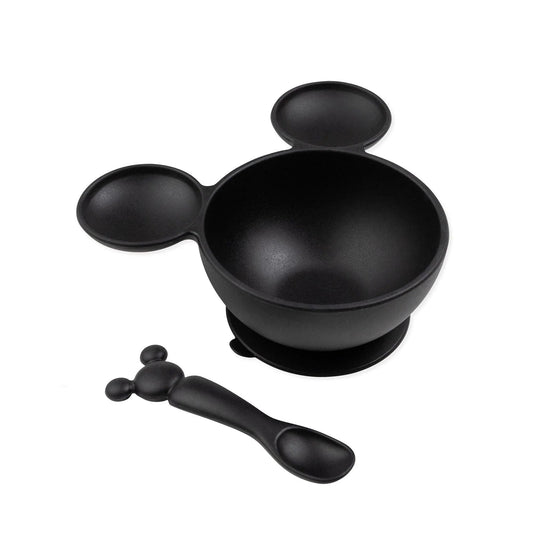 Bumkins Trending | Classic Black Disney Silicone First Feeding Set For Baby