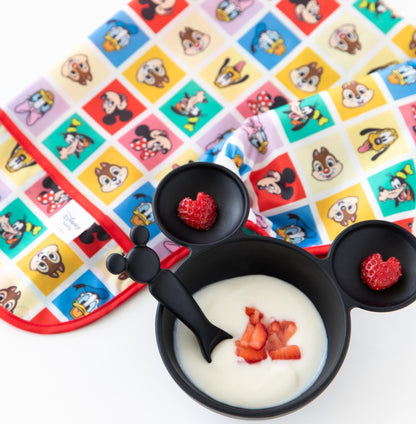 Bumkins Trending | Classic Black Disney Silicone First Feeding Set For Baby