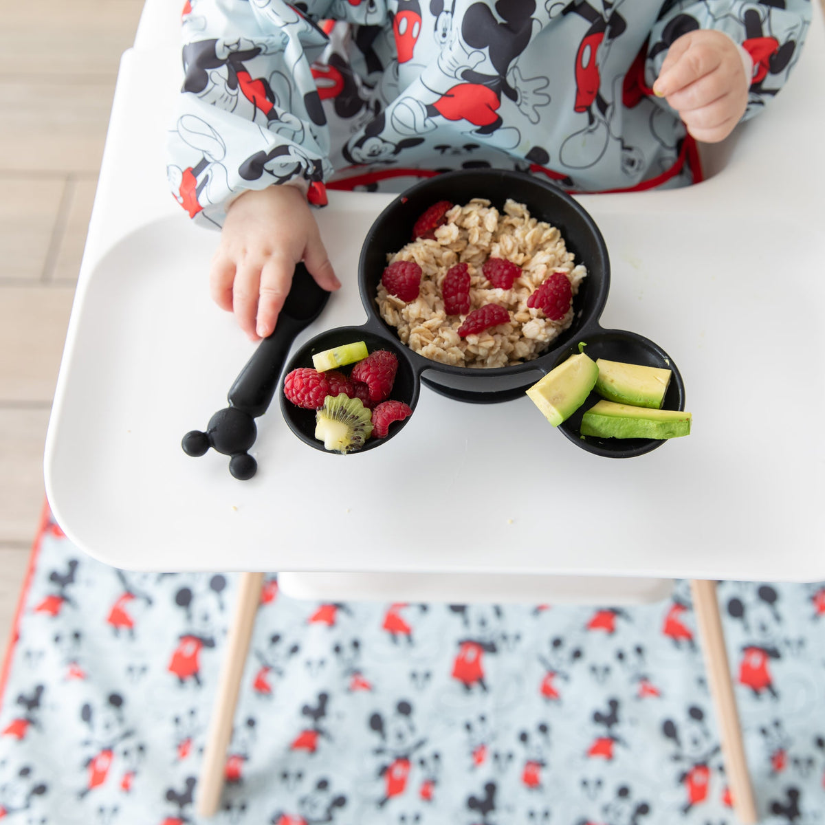 Bumkins Trending | Classic Black Disney Silicone First Feeding Set For Baby