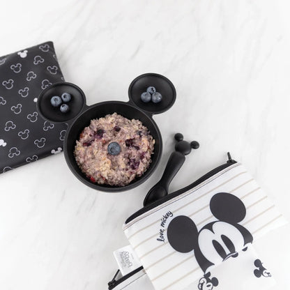 Bumkins Trending | Classic Black Disney Silicone First Feeding Set For Baby