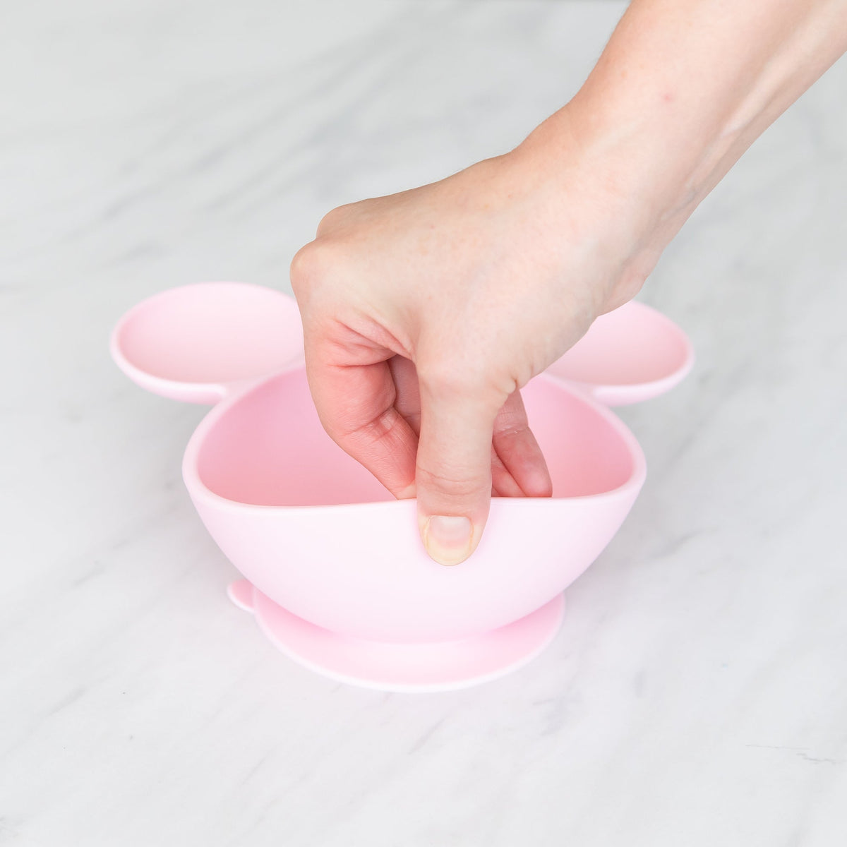 Bumkins Popular | Minnie Mouse Light Pink Silicone Baby Bowl & Spoon Set