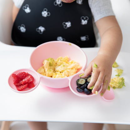 Bumkins Popular | Minnie Mouse Light Pink Silicone Baby Bowl & Spoon Set