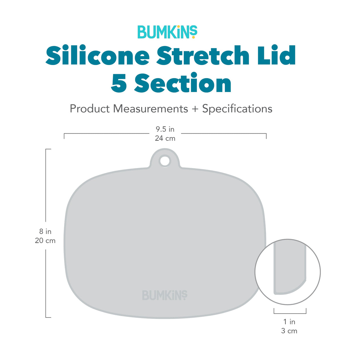 Bumkins Essential | Clear Silicone Stretch Lids for Divided Toddler Plates